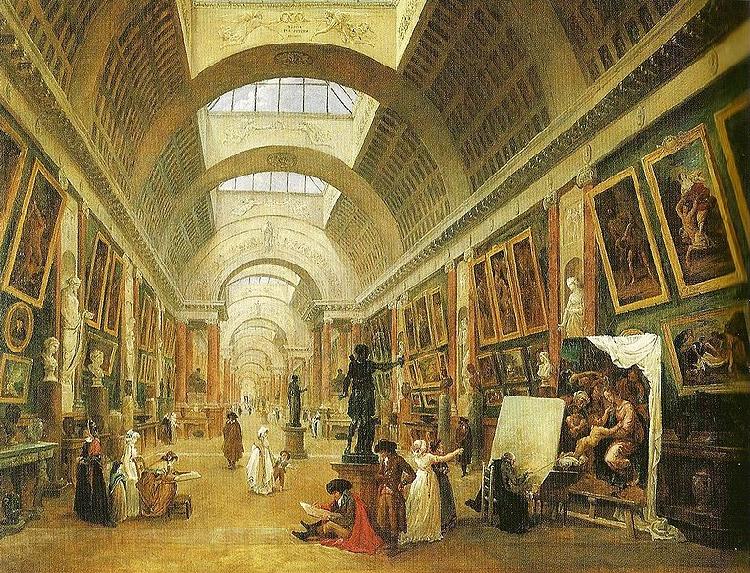 Hubert Robert Die Grand Galerie des Louvre France oil painting art